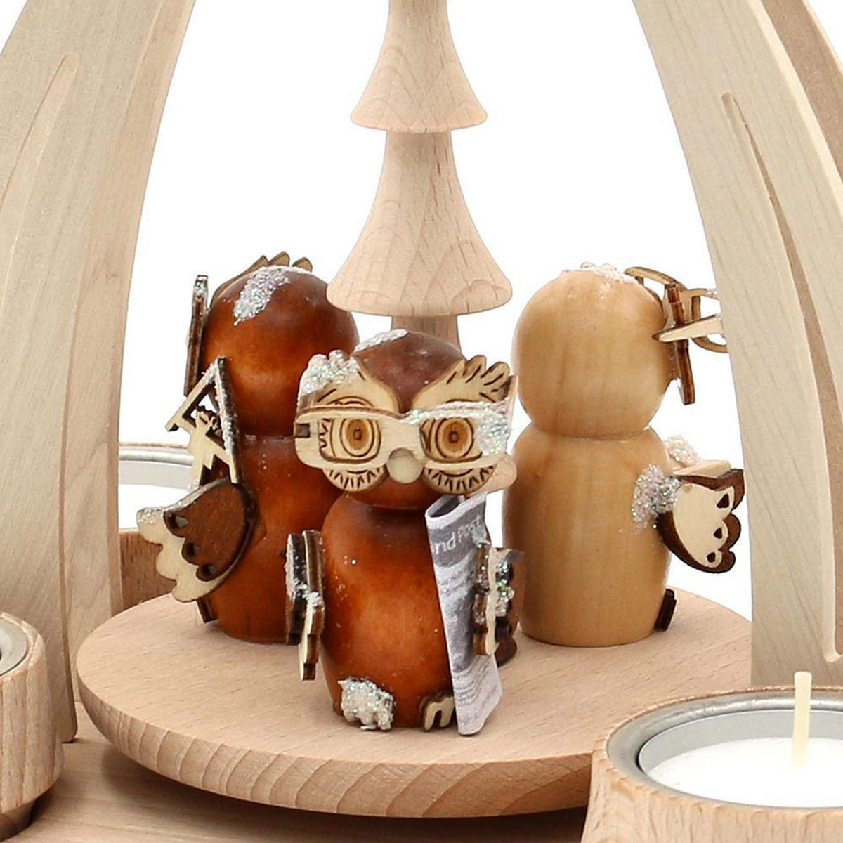 TISCH-PYRAMIDE Eulenwald 14/18/24 cm - Multicolor, Holz (0.1/24/0.1cm) - Dekoteam24