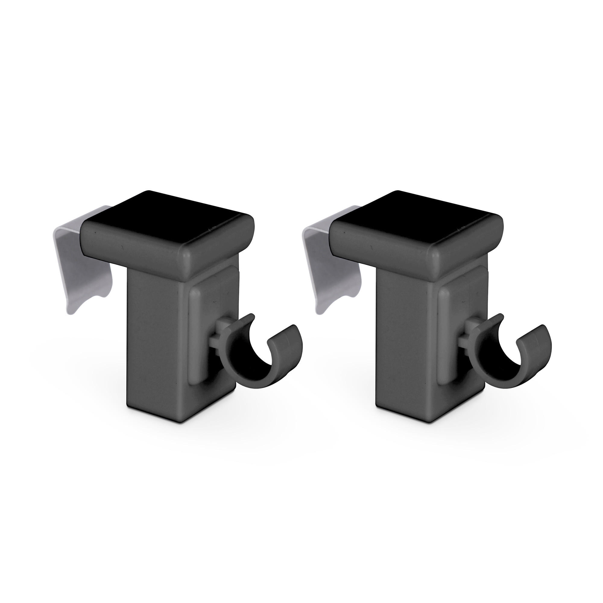 KLEMMTRÄGER für Cafehausstangen 2er Pack - Anthrazit, Kunststoff (2/4/4cm) - Bestlivings