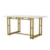 ESSTISCH 120x70 cm in Weiß und Golden mit Gestell aus Metall - Goldfarben, Holz/Metall (120/70/74cm) - KOMHTOM