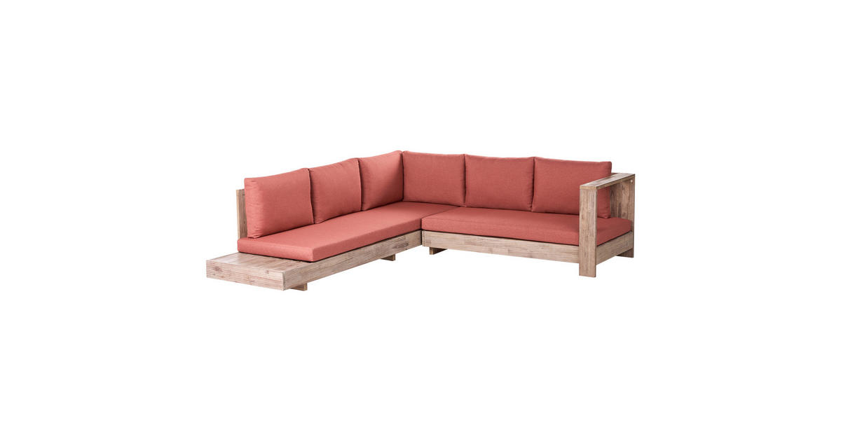 Beliani GARTENECKSOFA 5-Sitzer zertifiziertes Akazienholz linksseitig ...