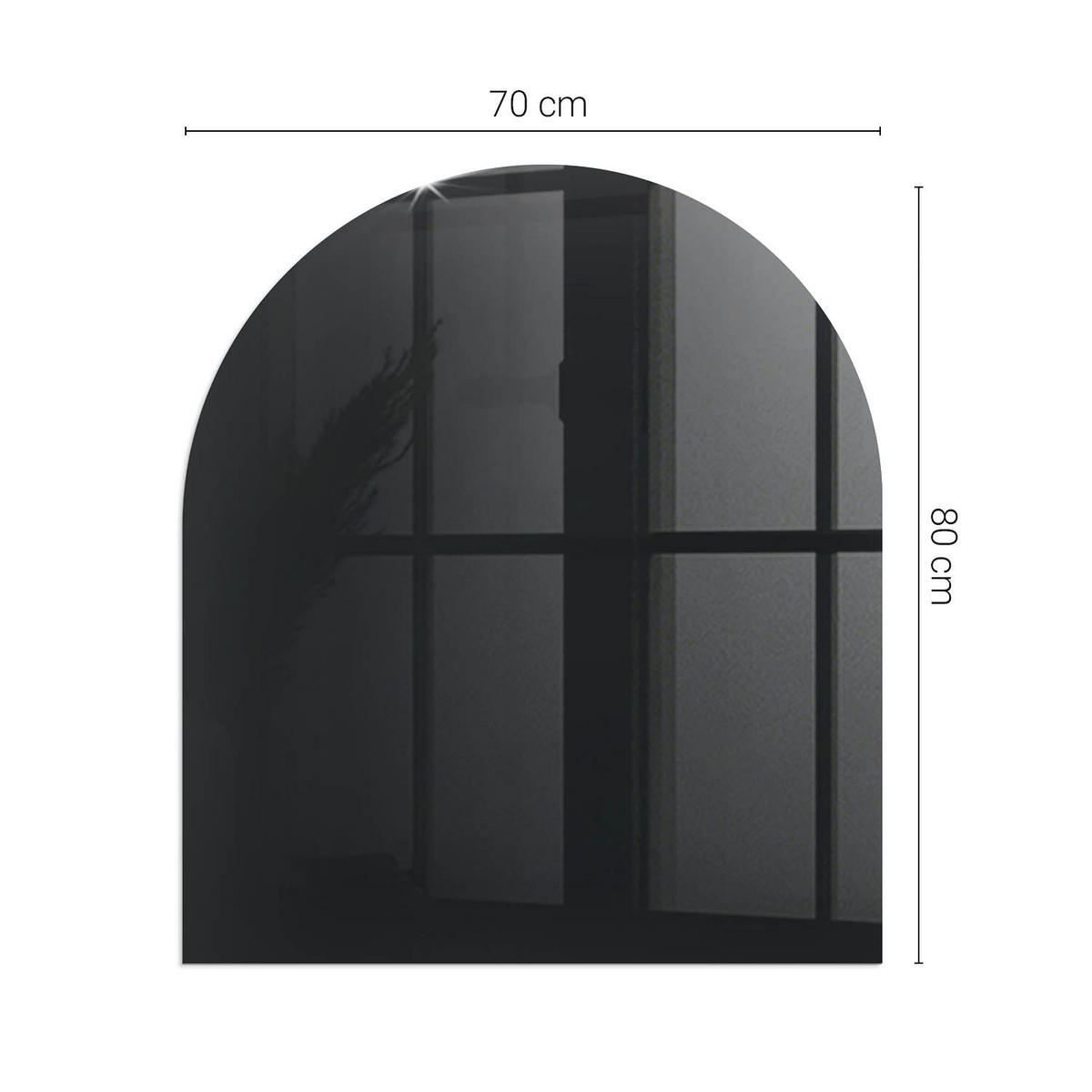 GLASPLATTE für Kamin 80x70 cm - Schwarz, Glas (80/70/0.4cm) - TULUP