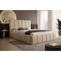 POLSTERBETT Vilo 160x200 mit Bettkasten und Stabilem Metallgestell - Beige, Textil (160/200cm) - Storez24
