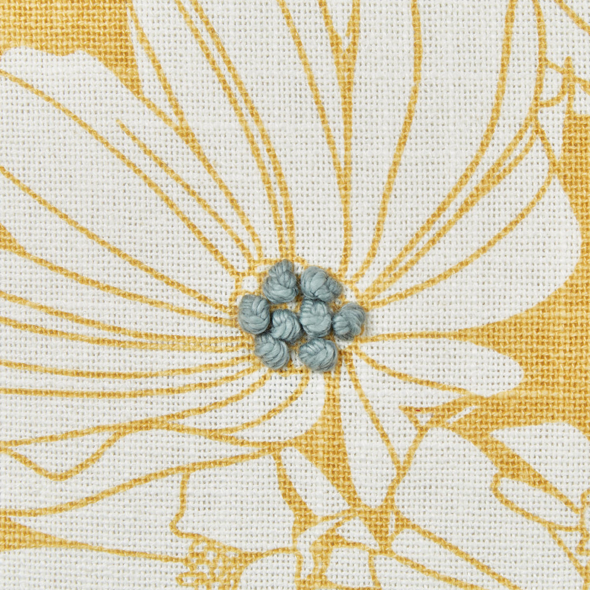 DEKOKISSEN 2er-Set Cremeweiß 45/45 cm Scirpus - Gelb/Weiß, Textil (45/45cm) - Beliani