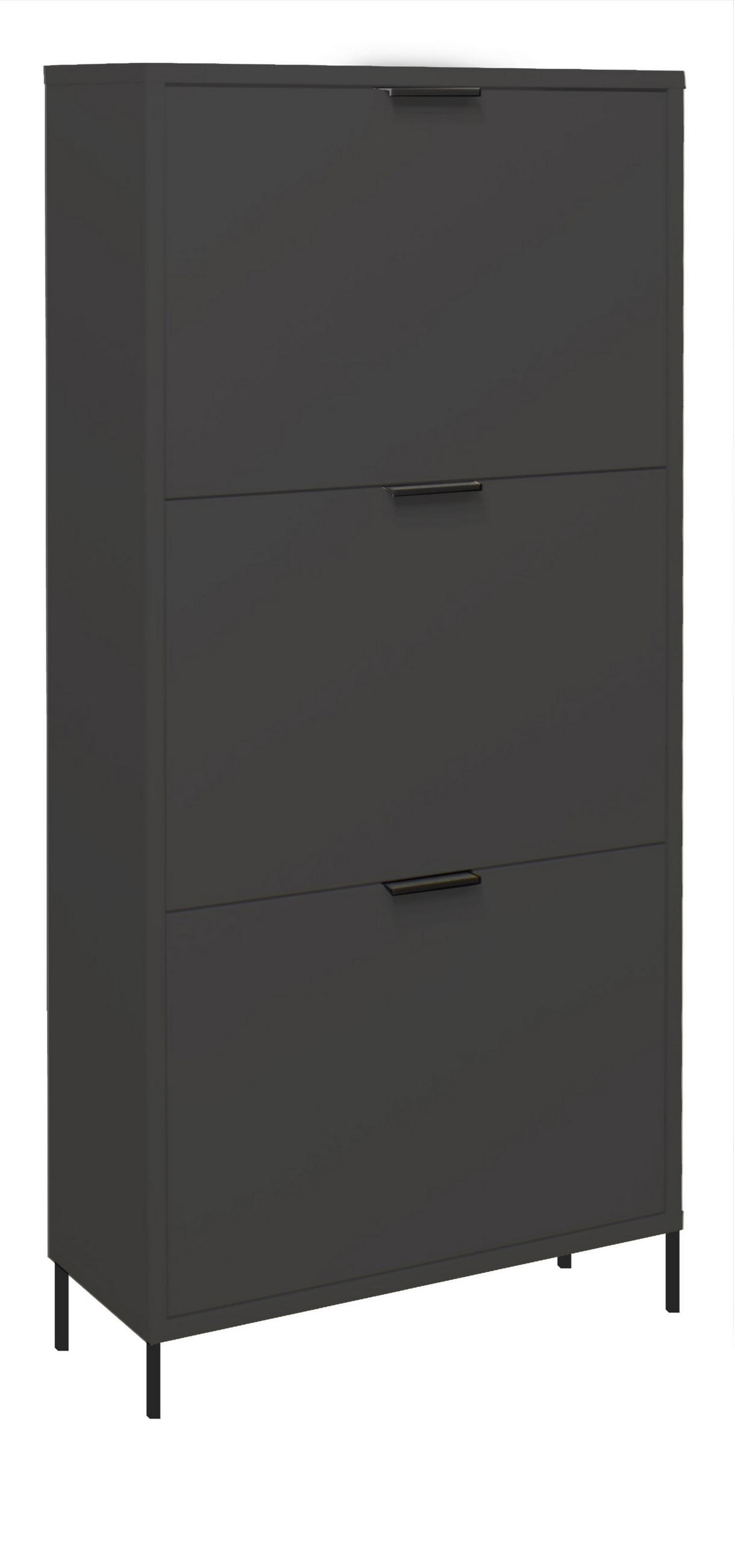 SCHUHSCHRANK Erna 61x25x141 Anthrazit matt Lack - Grau, Holzwerkstoff (61/141/25cm) - 58aufmkessel