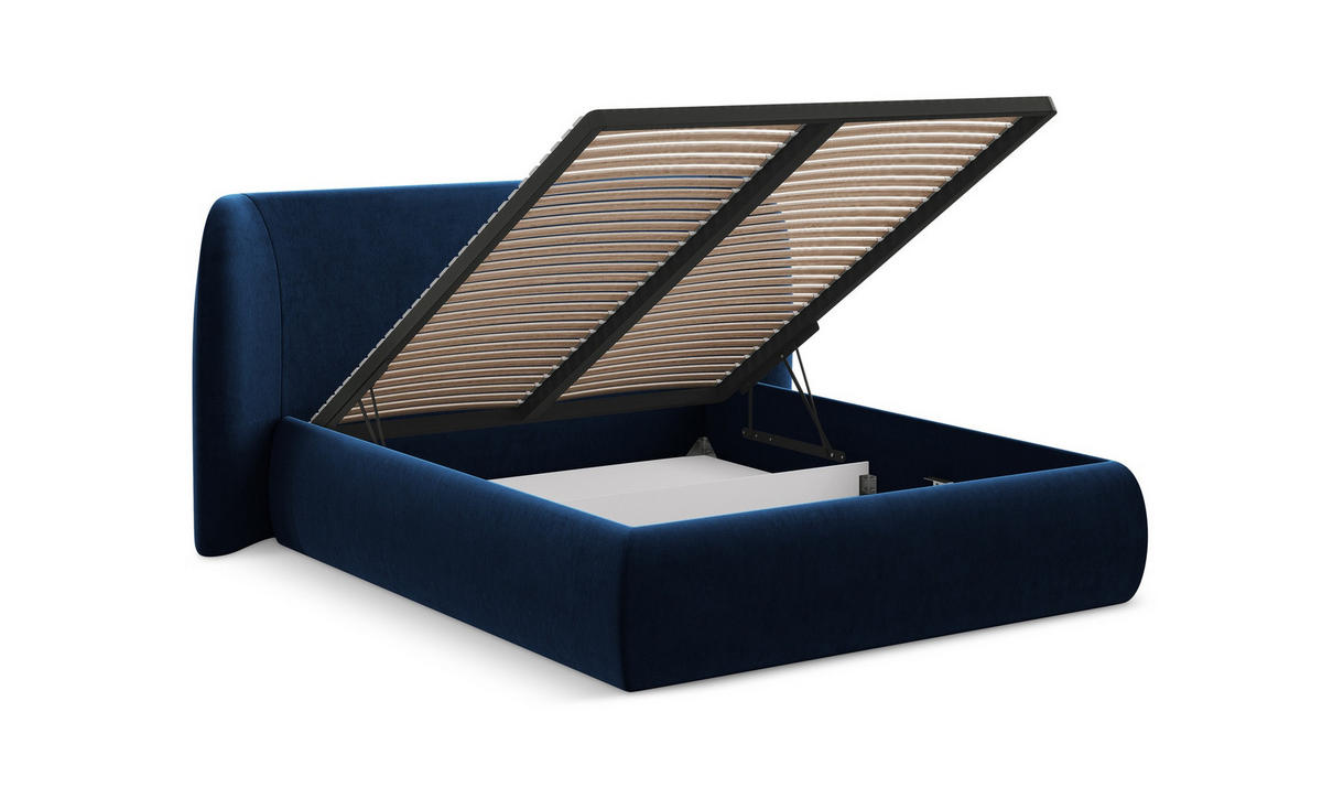 POLSTERBETT mit Bettkasten und Lattenrost 220x225 Creme - Perlmutt/Creme, Kunststoff/Textil (180/200cm) - Makamii