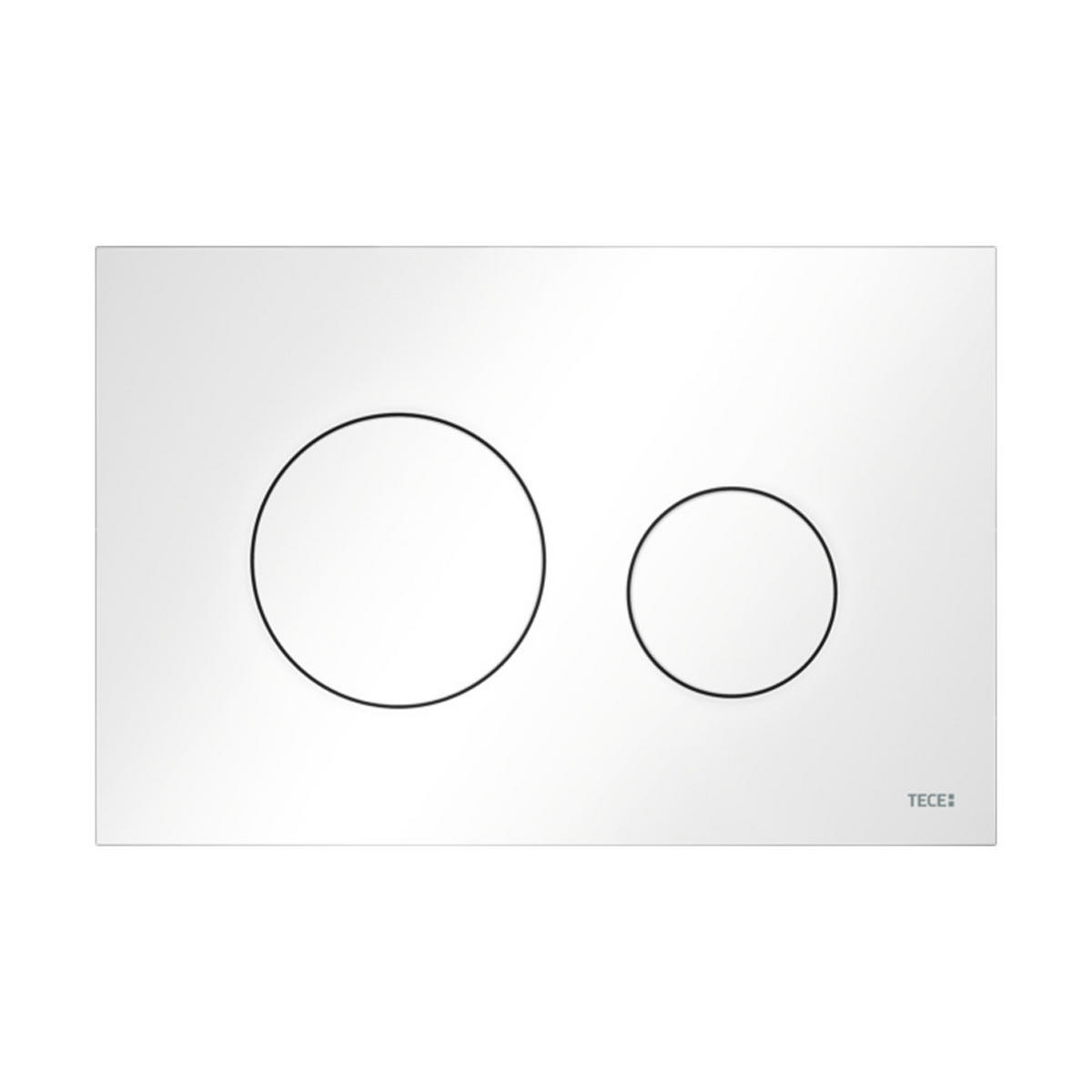WAND-WC-SET Rolo Weiß, 4-teilig, Betätigungsplatte Weiß, runde Tasten, 48,5/50/112 cm - Weiß, Keramik (50/112/48.5cm) - bad land