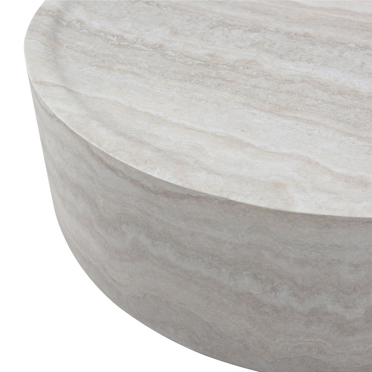 RUNDER BEISTELLTISCH Cremeweiß - Beige, Holzwerkstoff (80/80/30.5cm)