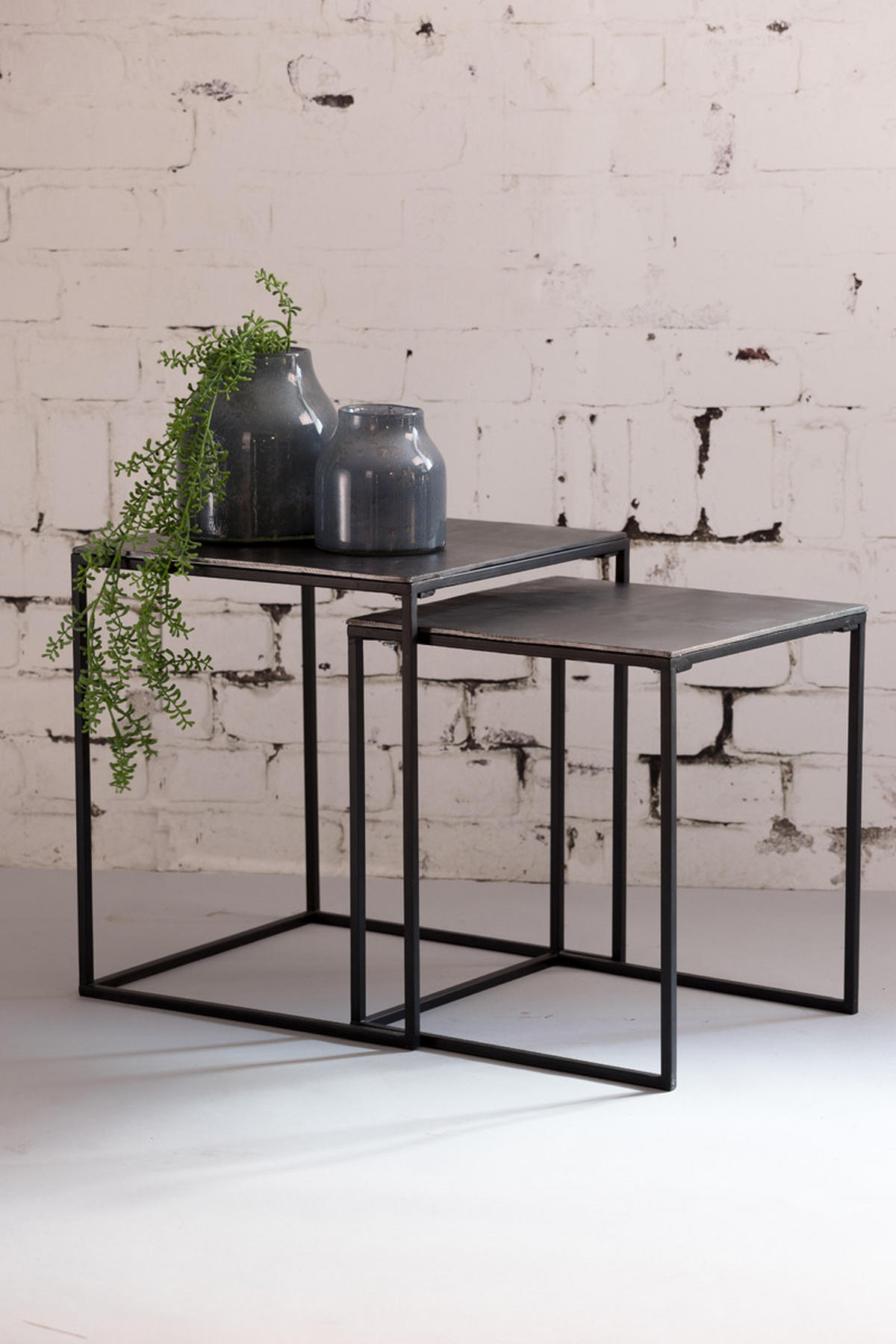 BEISTELLTISCH Banos Silber 44,5/44,5/50,5 cm 2er-Set - Silberfarben, Metall (44.5/44.5/50.5cm) - Light & Living