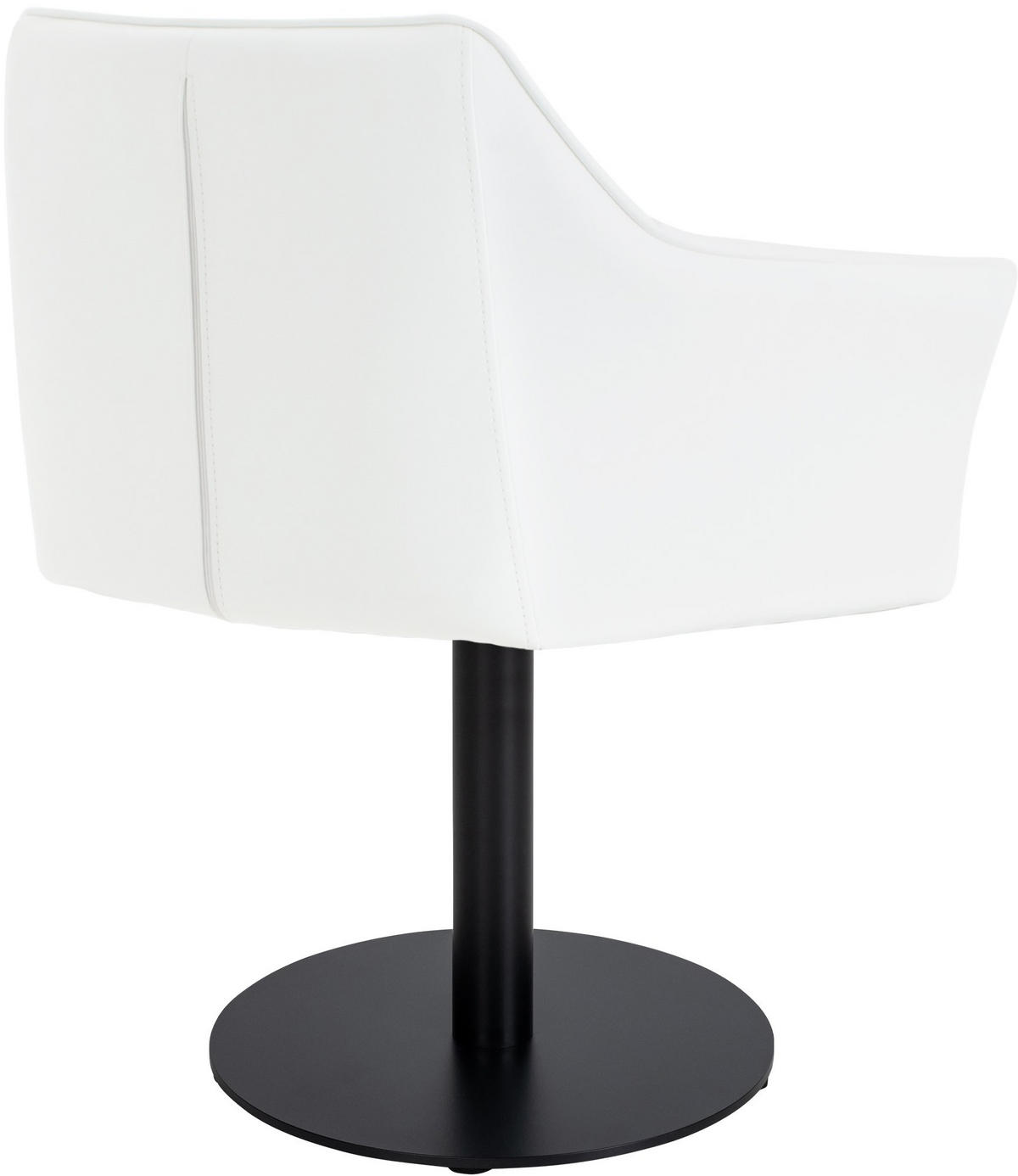 SESSEL Lederlook weiß - Schwarz/Weiß, Textil/Metall (64/75/48cm) - CLP