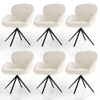 DREHSTUHL Albano Bouclé Creme (6er-Set) - Creme, Textil (59/90/65cm) - Juskys