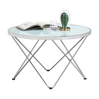 COUCHTISCH Nikkeby 80/80/50 - Silberfarben, Glas (80/80/50cm) - [en.casa]
