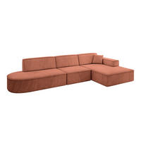 ECKSOFA Ottomane Rechts IREA-L2-v4 - 318x165x72,5 cm Apricot - Koralle, Holzwerkstoff/Textil (318/165cm) - ALTDECOR