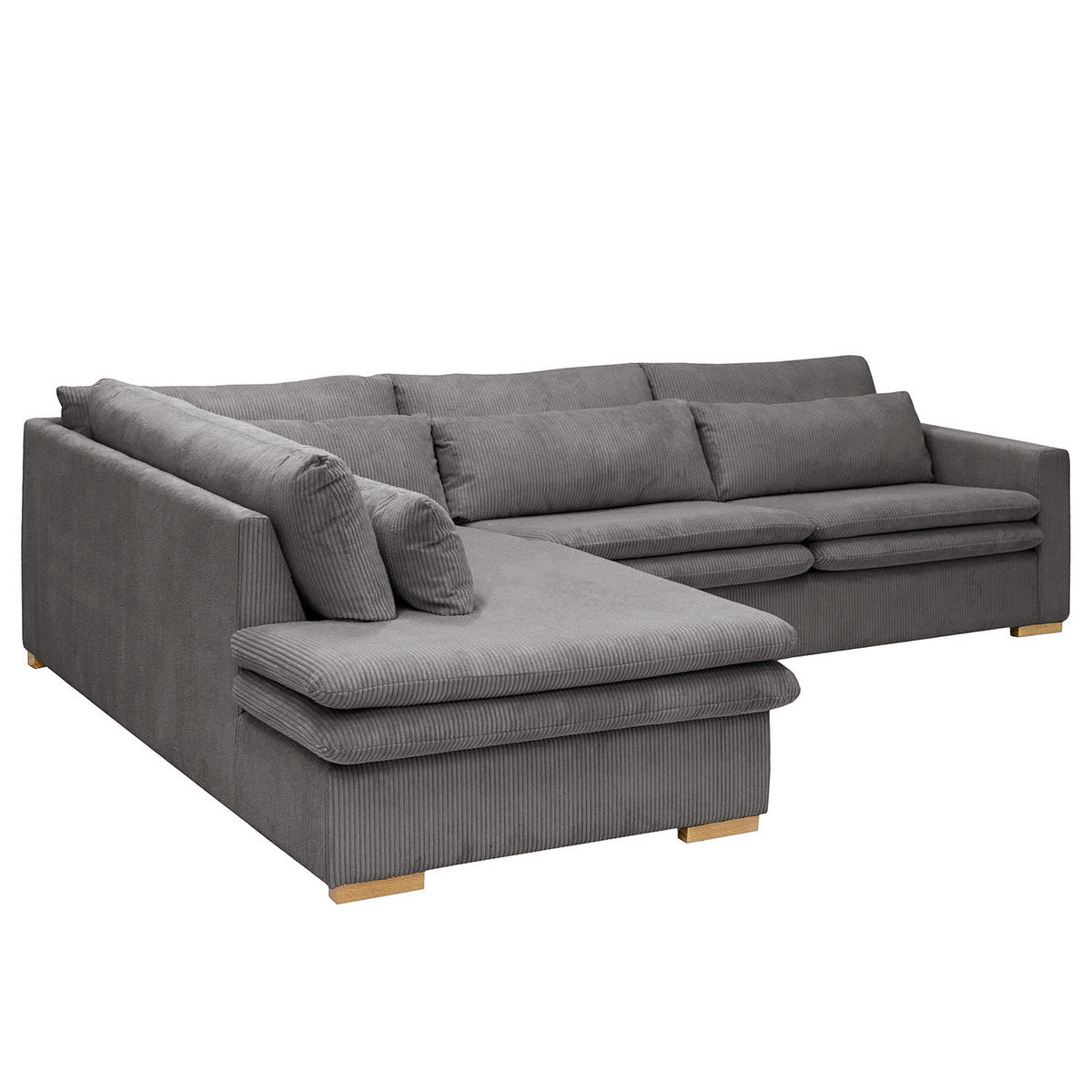 ECKSOFA mit Ottomane - Grau, Textil (299/216cm) - home24