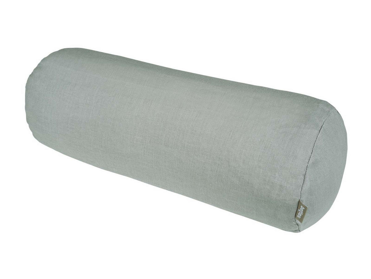 NACKENROLLENBEZUG reines Leinen stein-grau 40/15 cm - Grau, Naturmaterialien (15/40cm) - beties Heimtextil