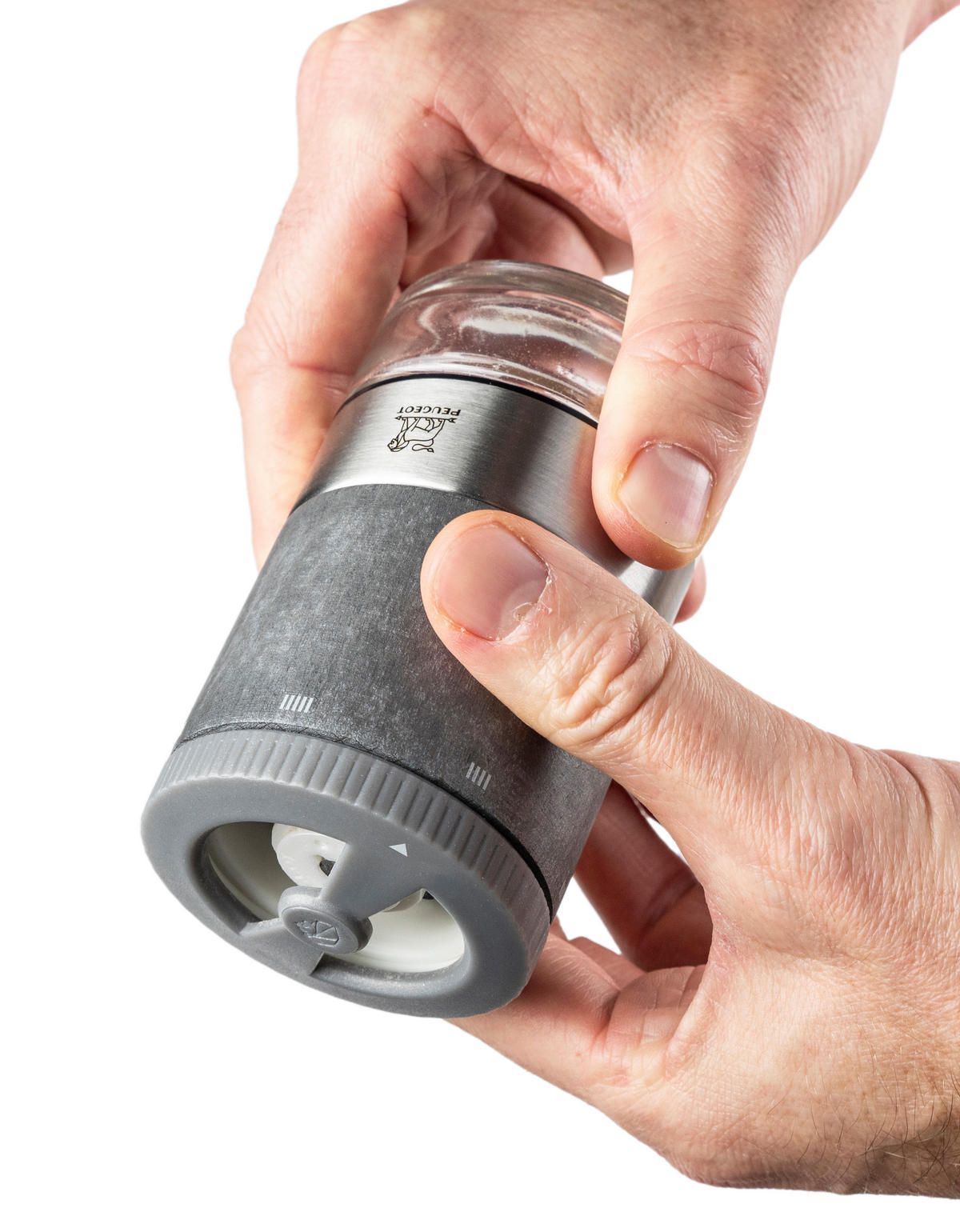 SALZMÜHLE Maestro 11cm inkl. 3 Gläsern Wechselbare Gläser Zirkonia-Mahlwerk - Grau, Holz (6/11/6cm) - PEUGEOT