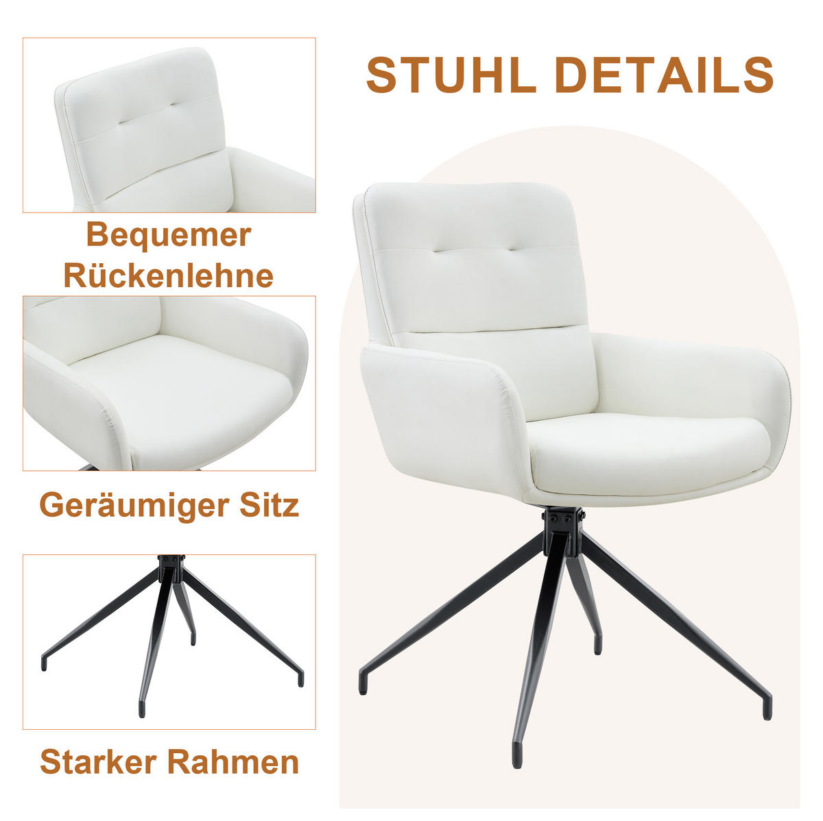 ESSZIMMERTISCH-SET mit 2 Stühlen 85 cm Glas Schwarz/Weiß - Schwarz, Metall (85/76/85cm) - Meubliv
