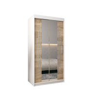 SCHWEBETÜRENSCHRANK 200/100/62 2-türig - Silberfarben/Weiß, Holz/Kunststoff (100/200/62cm) - Abiks Möbel