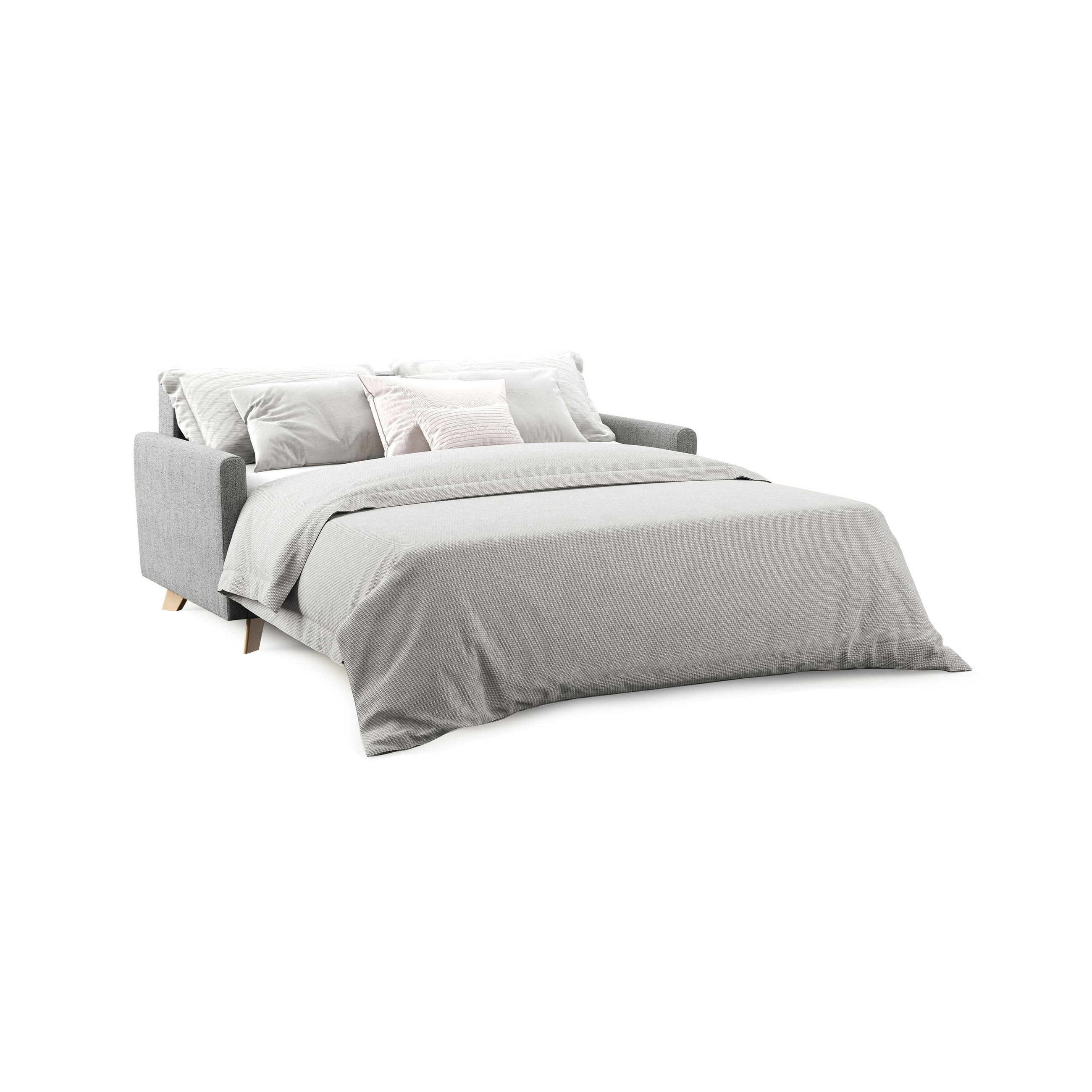 SCHLAFSOFA Edgar - Hellgrau, Textil (160/94/97cm) - Divani.store