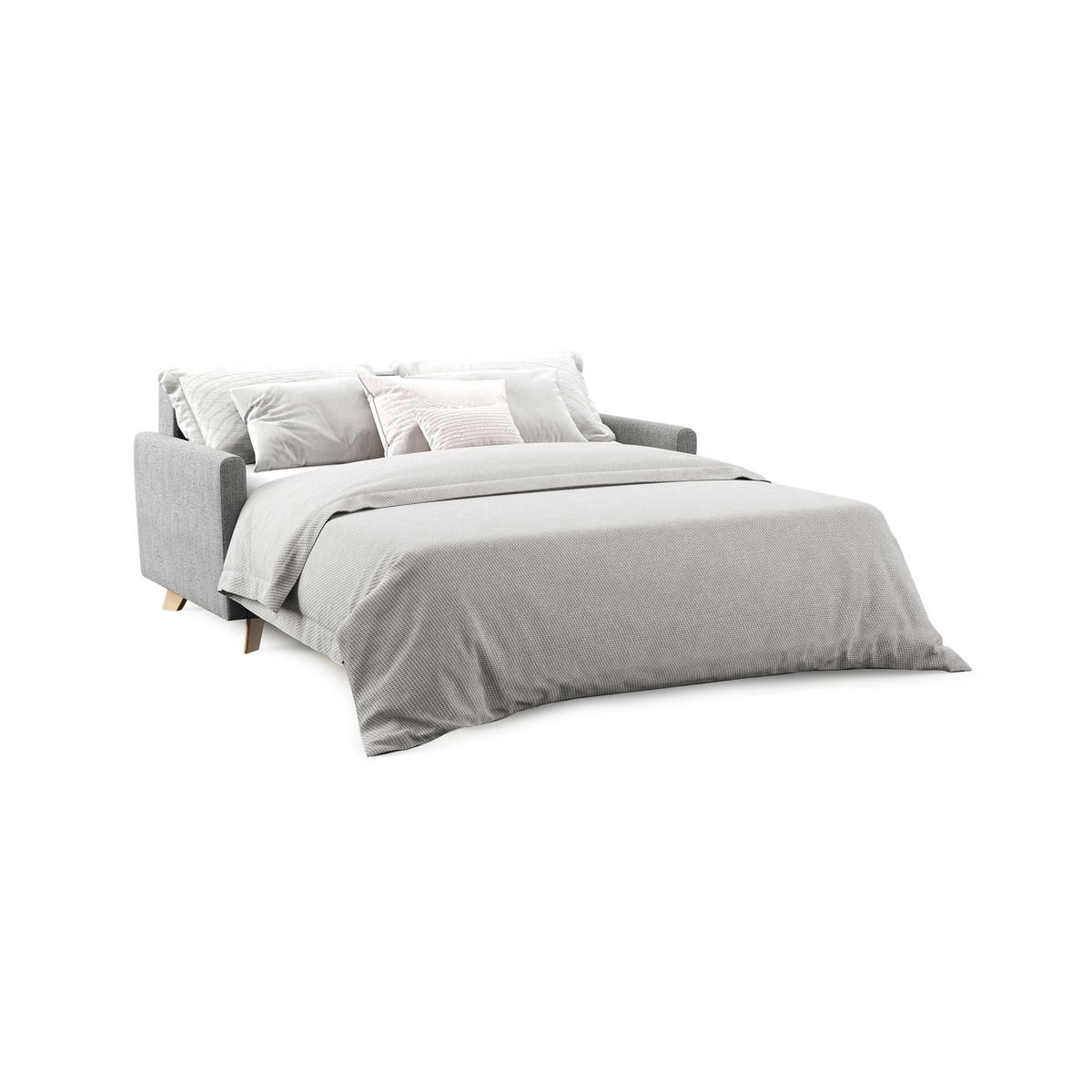 SCHLAFSOFA Edgar - Hellgrau, Textil (160/94/97cm) - Divani.store