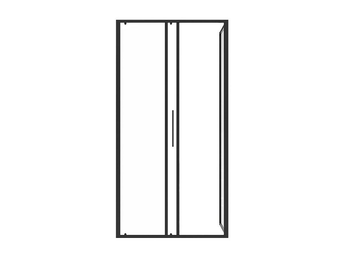 DUSCHWAND - 100 cm x 80 cm - metall - schwarz Toroni - Schwarz, Glas/Metall (100/195cm) - Vente-Unique