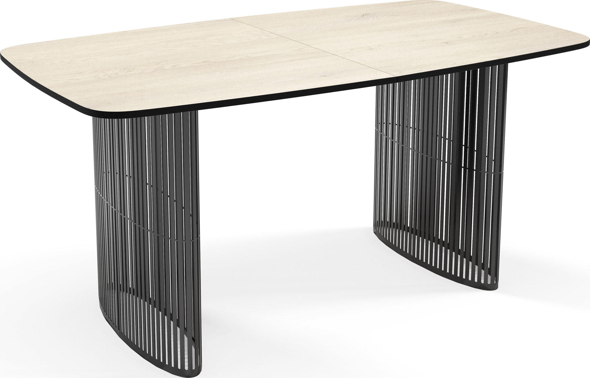 ESSTISCH Cavaro rechteckig oval ausziehbar, Hellbraun 160-236/90/76 cm - Schwarz/Naturfarben, Holzwerkstoff/Metall (160/90/76cm) - WFL GROUP