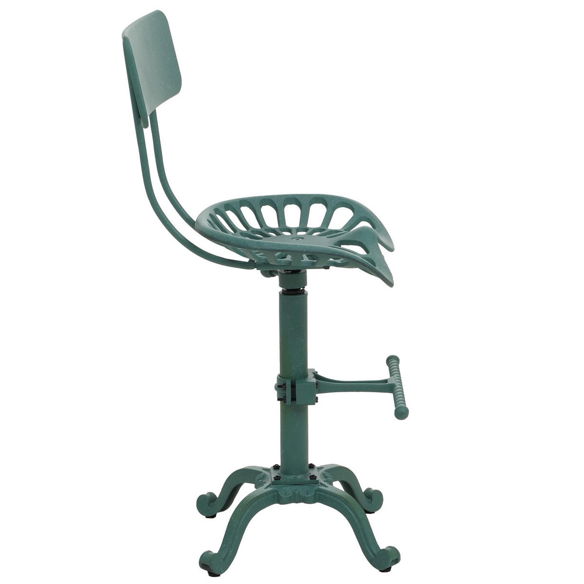 BARHOCKER Sitzhöhe 50-64cm höhenverstellbar drehbar Fußablage Metall Grün - Grün, Metall (44/89/36cm) - PROREGAL