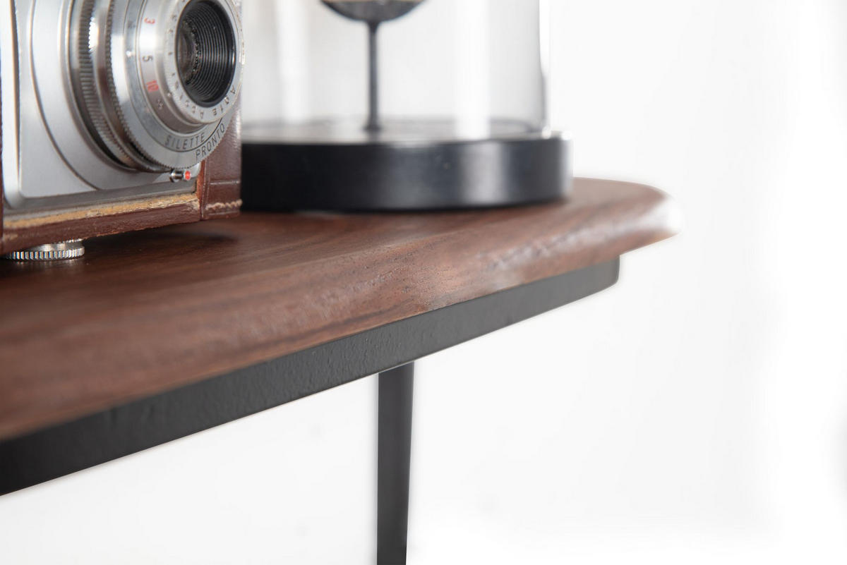 WANDREGAL Massivholz Metall Industrial Stil 50x15x13 cm - Schwarz/Braun, Holz/Metall (50/15/13cm) - KADIMA DESIGN