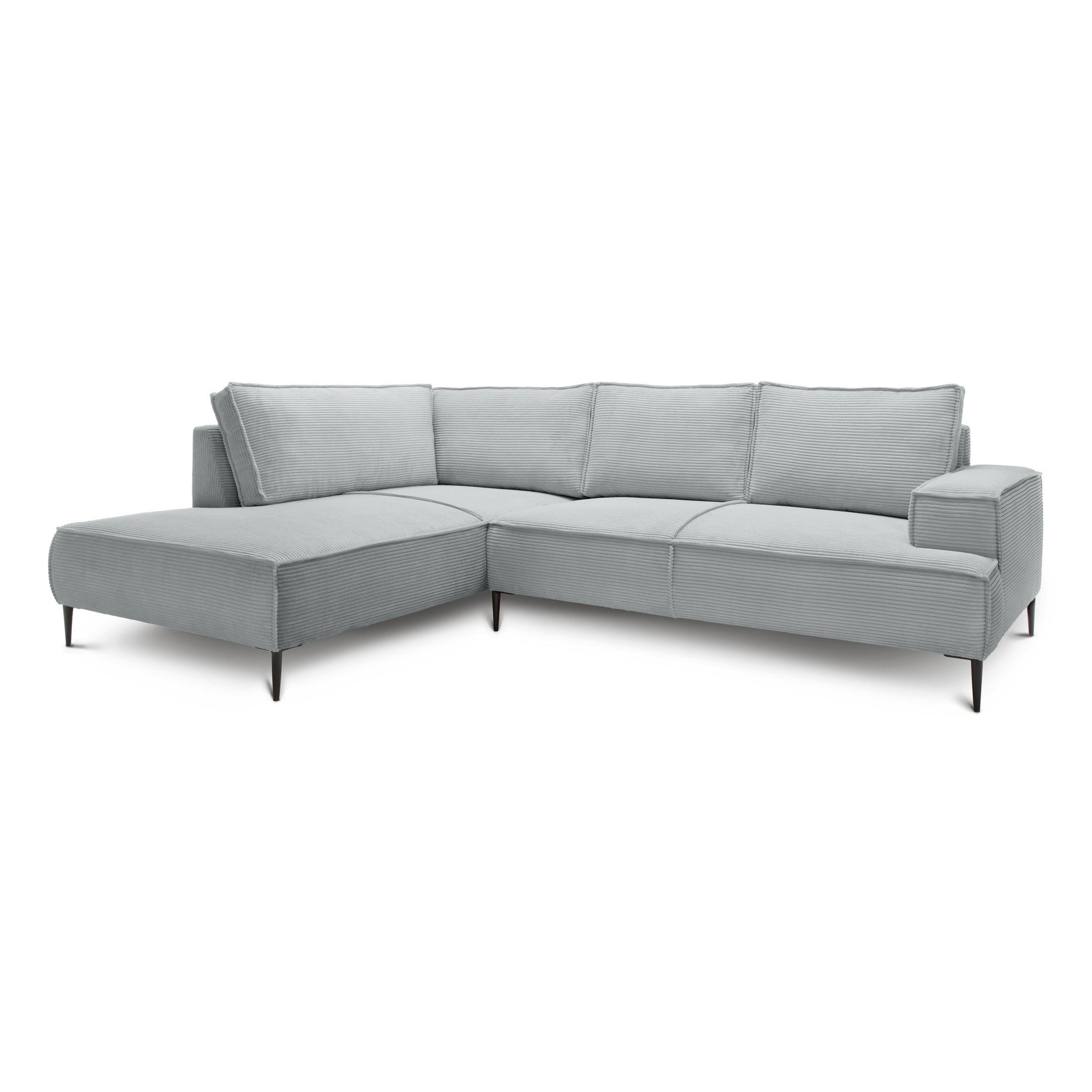 Pillovely Ecksofa Grau 275x44x195 cm