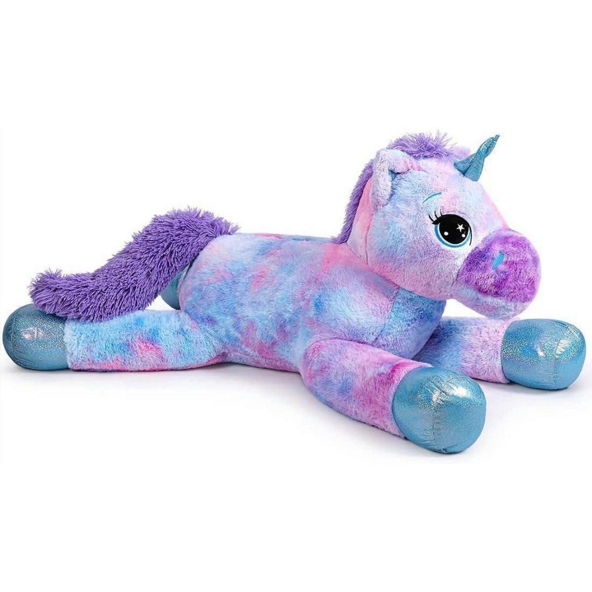PLÜSCHTIER Einhorn 80 cm, blaues Regenbogen-Kuscheltier - Multicolor, Textil (16/19.1cm)