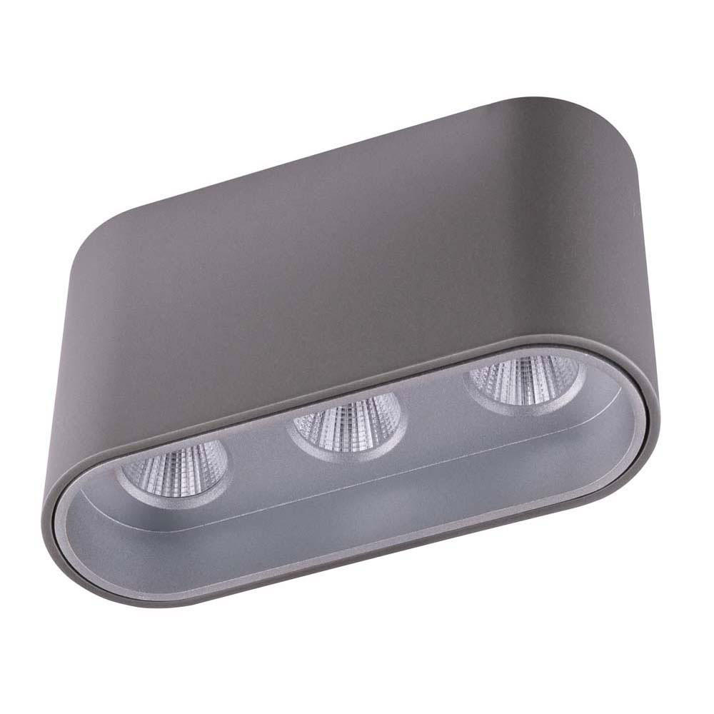 LED DECKENLEUCHTE Aluminium Grau Silber - Grau, Metall (10.5/3.8/6.4cm) - Globo Lighting
