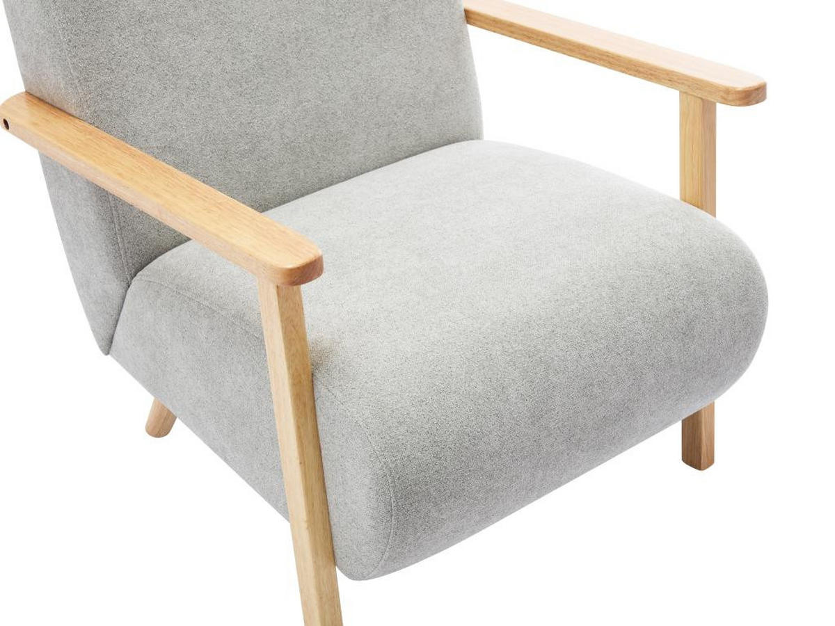 SESSEL - Stoff & Holz - Grau - JULOMO - Grau, Textil (82/81/70cm) - Vente-Unique