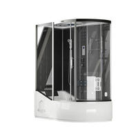 DAMPFDUSCHE ALLIN 4IN1 - Schwarz, Rechts - Schwarz, Glas (90cm) - Home Deluxe