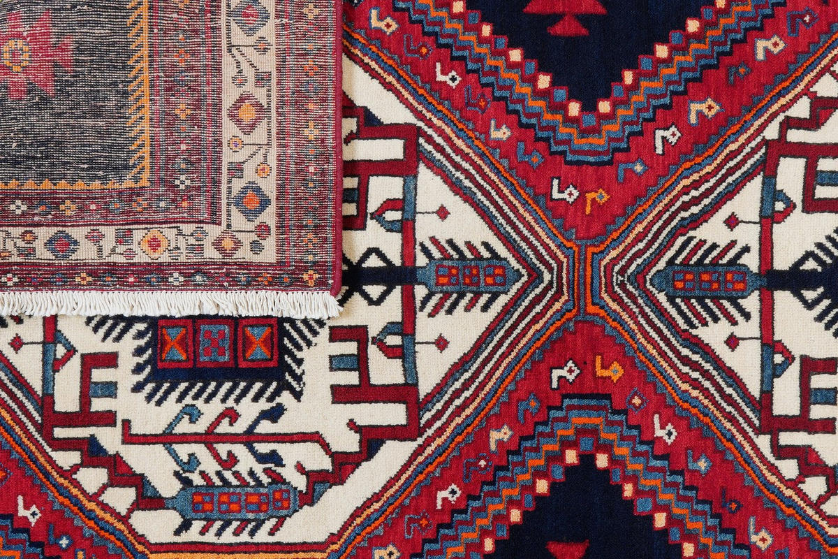 ORIENTTEPPICH handgeknüpft Afshar Blau 229/162 cm Schurwolle - Blau, Textil (162/229cm) - Looma