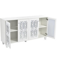 ANRICHTE 160/40/84 cm in Weiß mit 4 Türen und verspiegelter Front - Weiß, Holzwerkstoff (160/84/40cm) - Flora Grace