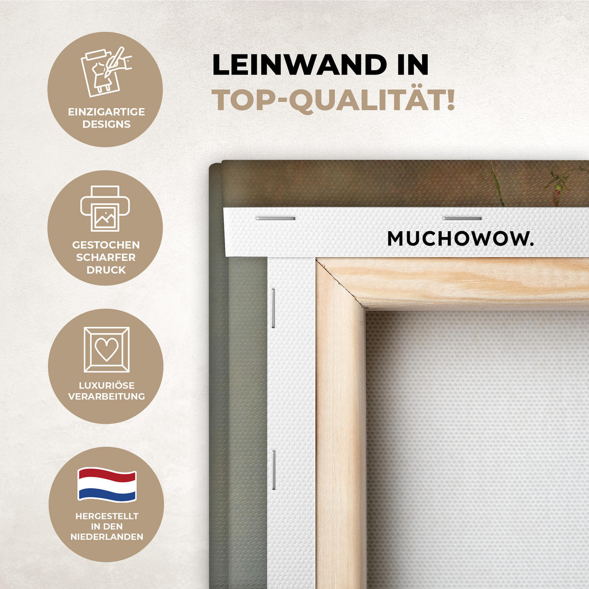 LEINWANDBILD Alte Meister - Blumen - Balthasar van der Ast 30x20 cm - Hellbraun, Textil (30/20cm) - MuchoWow