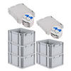 EUROBOX 5x Nextgen Economy Mit Scharnierdeckel Grau/BlauGriffe Geschlossen 20 Liter - Blau, Kunststoff (30/22/40cm) - PROREGAL