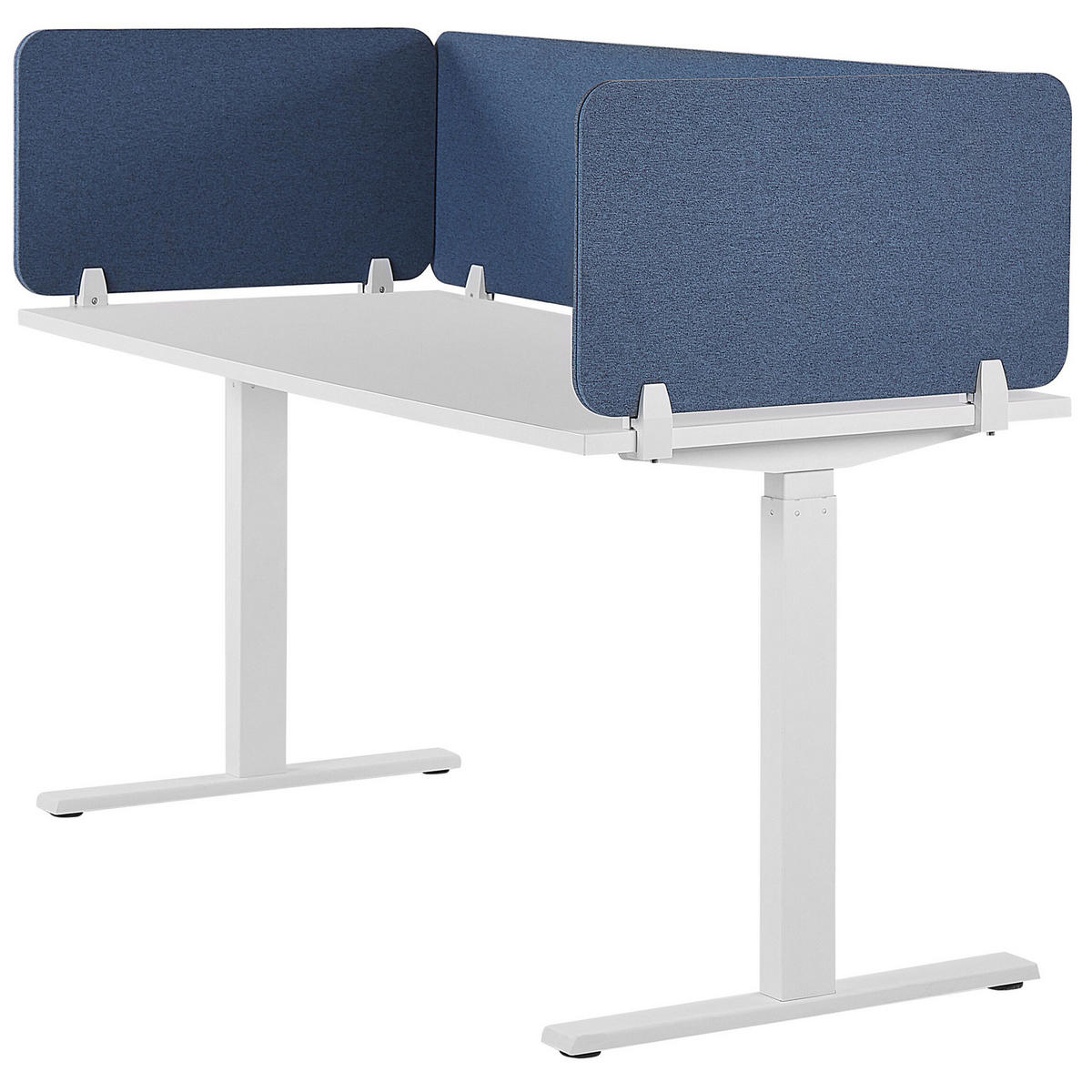 SCHREIBTISCHTRENNWAND 130 x 40 cm Blau Wally - Blau, Textil (130/40/2cm) - Beliani
