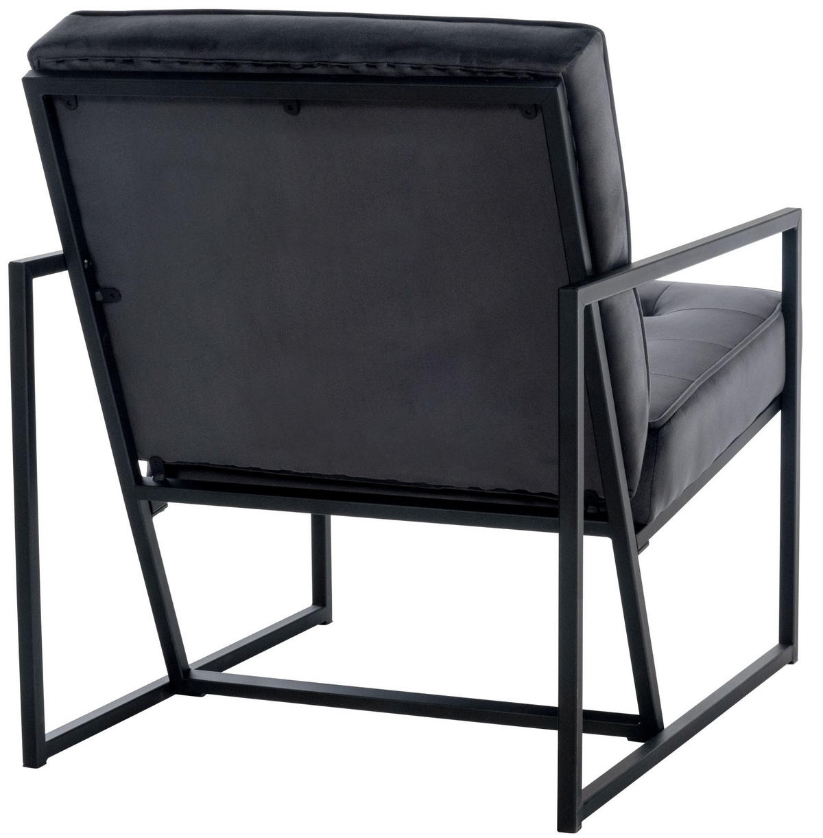 SESSEL Samt grau - Schwarz/Grau, Textil/Metall (63/79.5/83cm) - CLP