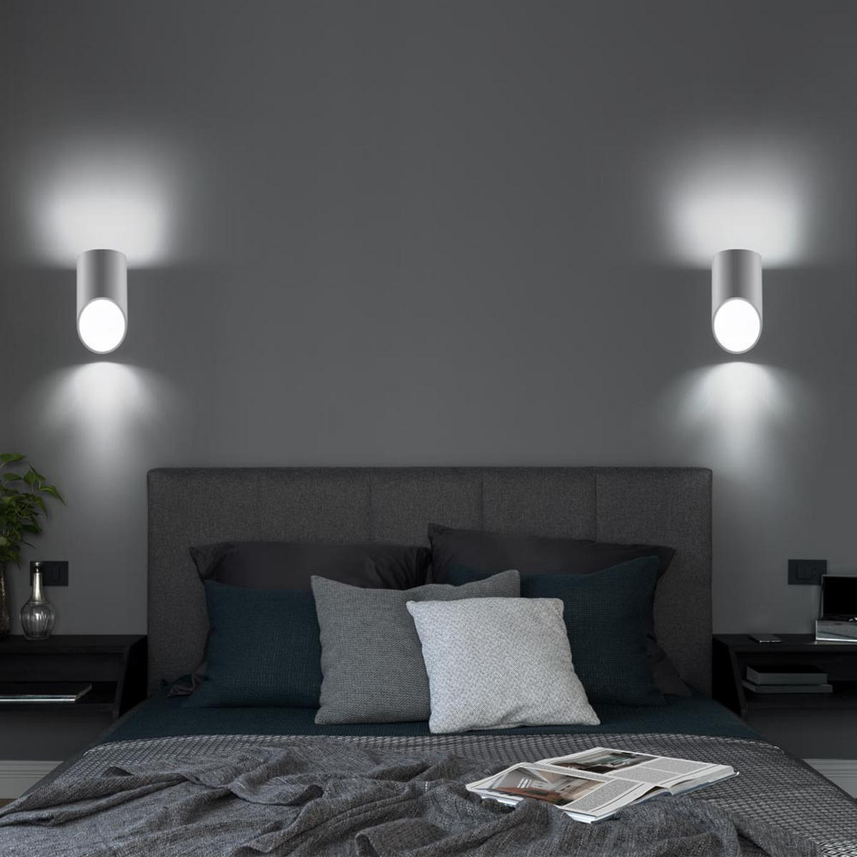 WANDLEUCHTE Aluminium Weiß Up & Down - Weiß, Metall (12/20/10cm)