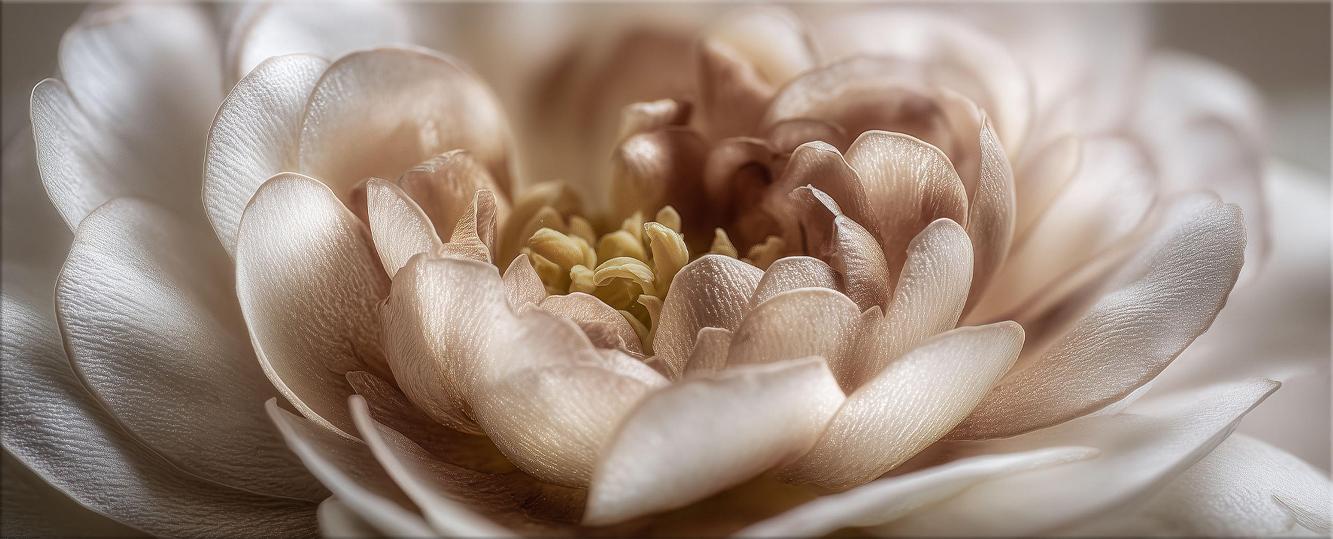 GLASBILD 125x50 cm Blume beige boho - Beige, Glas (125/50cm) - artissimo