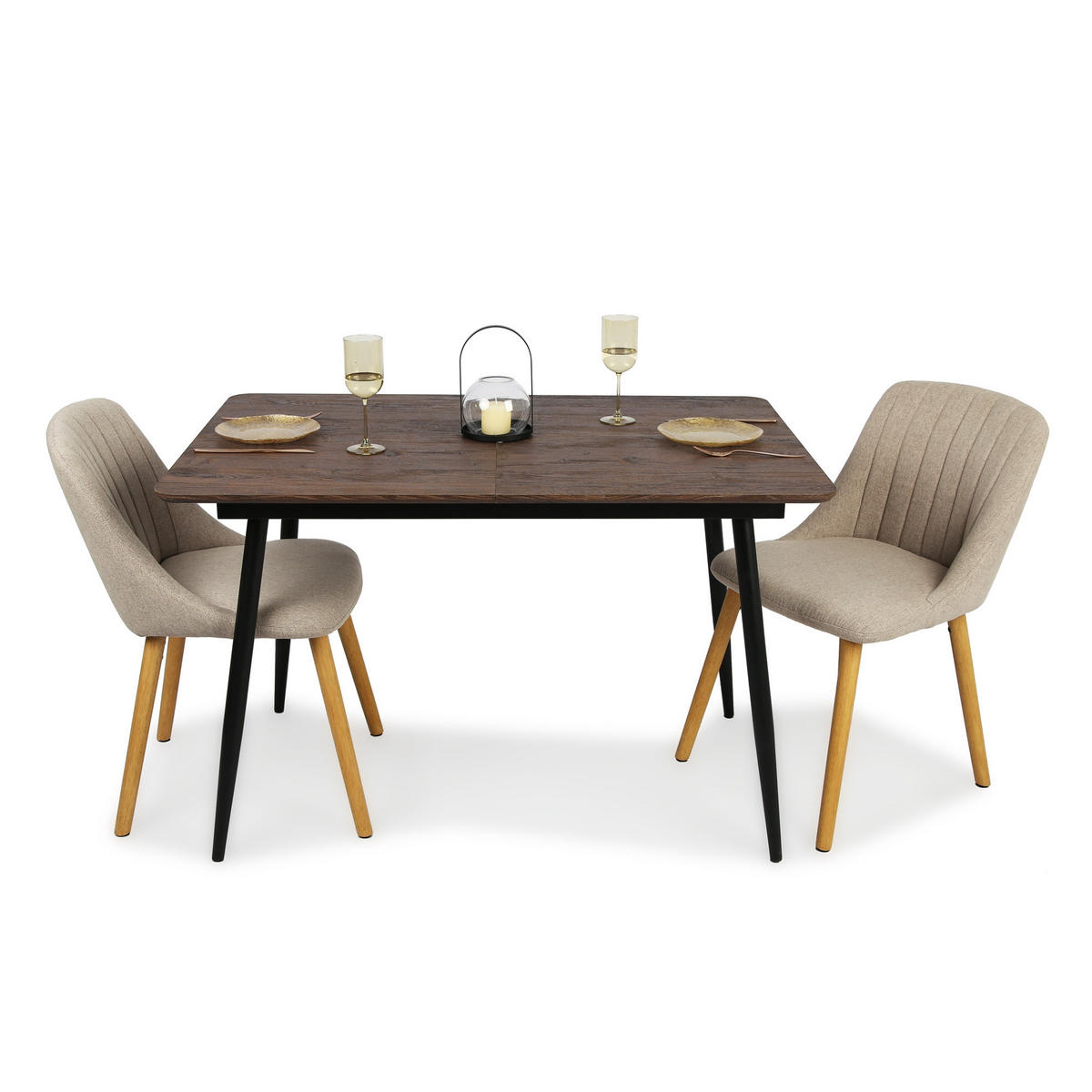 ESSTISCH ausziehbar von 120 bis 160 cm in Eiche dunkel - Dunkelbraun, Holzwerkstoff (80/120/75cm) - Home Collective