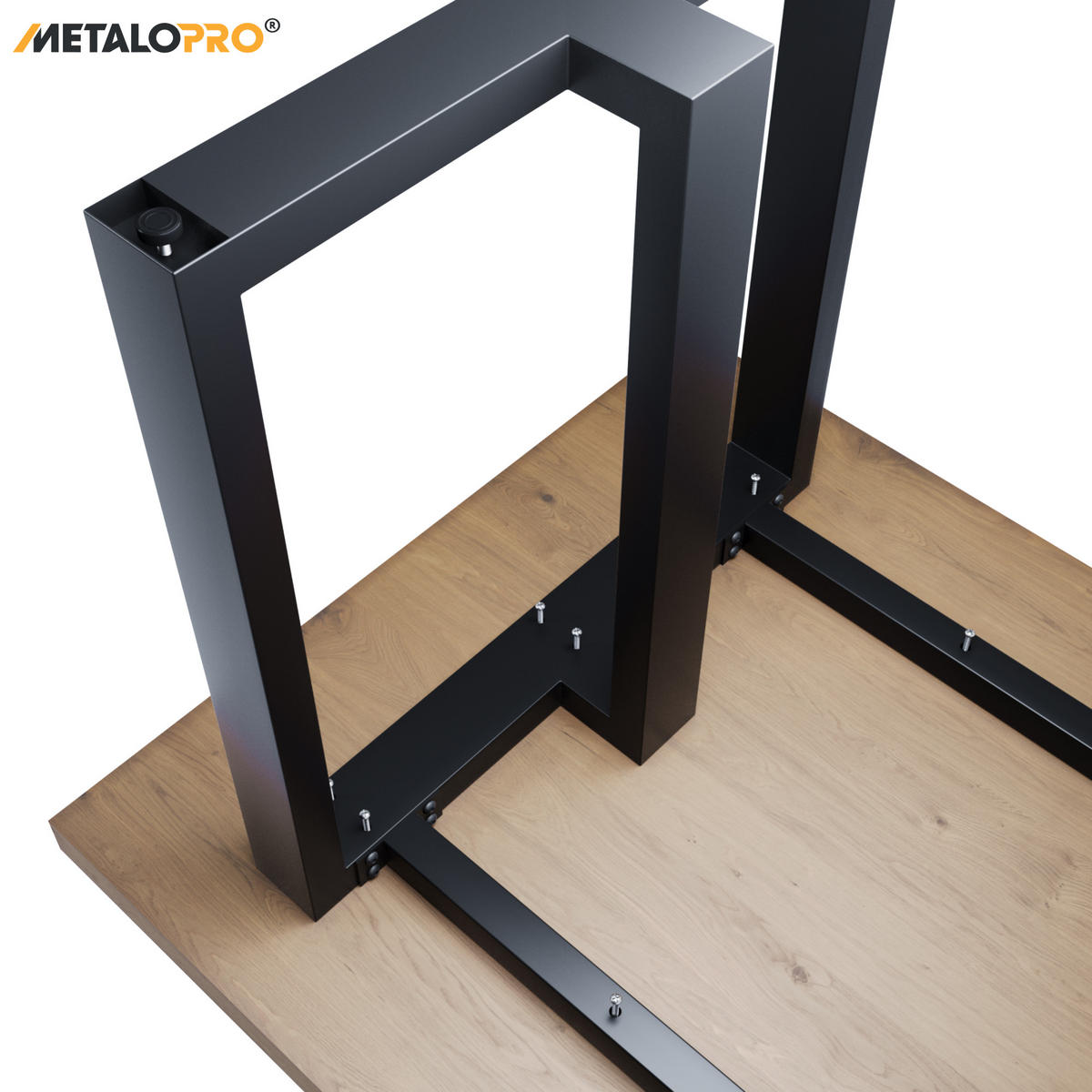 TISCHBEINE Astana Metall Schwarz 140/70/72 cm - Schwarz, Metall (70/72/140cm) - Metalo Pro