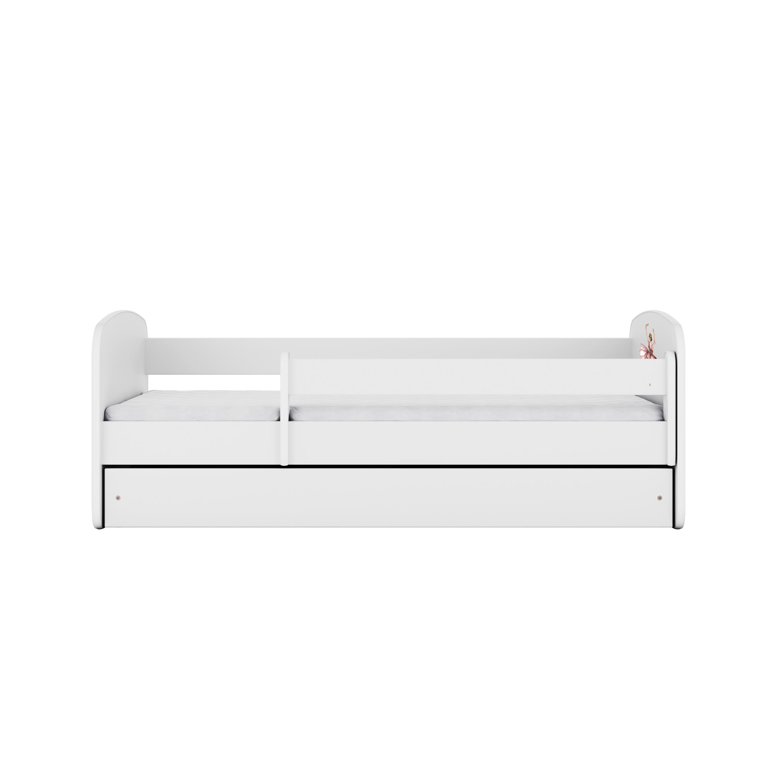KINDERBETT Tänzerin mit Schublade 160/80 90/61/164 - Weiß, Holzwerkstoff (80/160cm) - RAUMHIRSCH FURNITURE