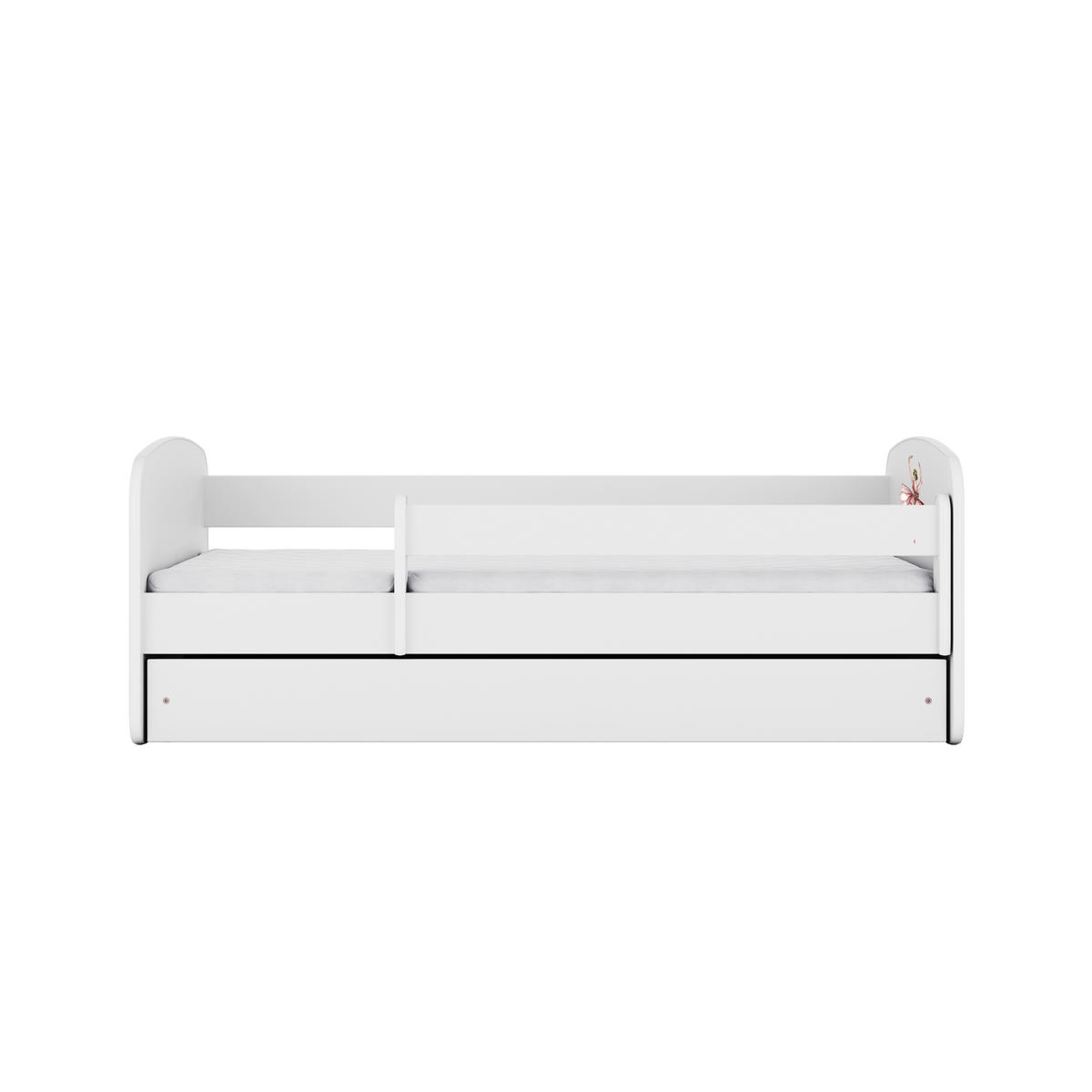 KINDERBETT Tänzerin mit Schublade und Matratze 180/80 - Weiß, Holzwerkstoff (80/180cm) - RAUMHIRSCH FURNITURE