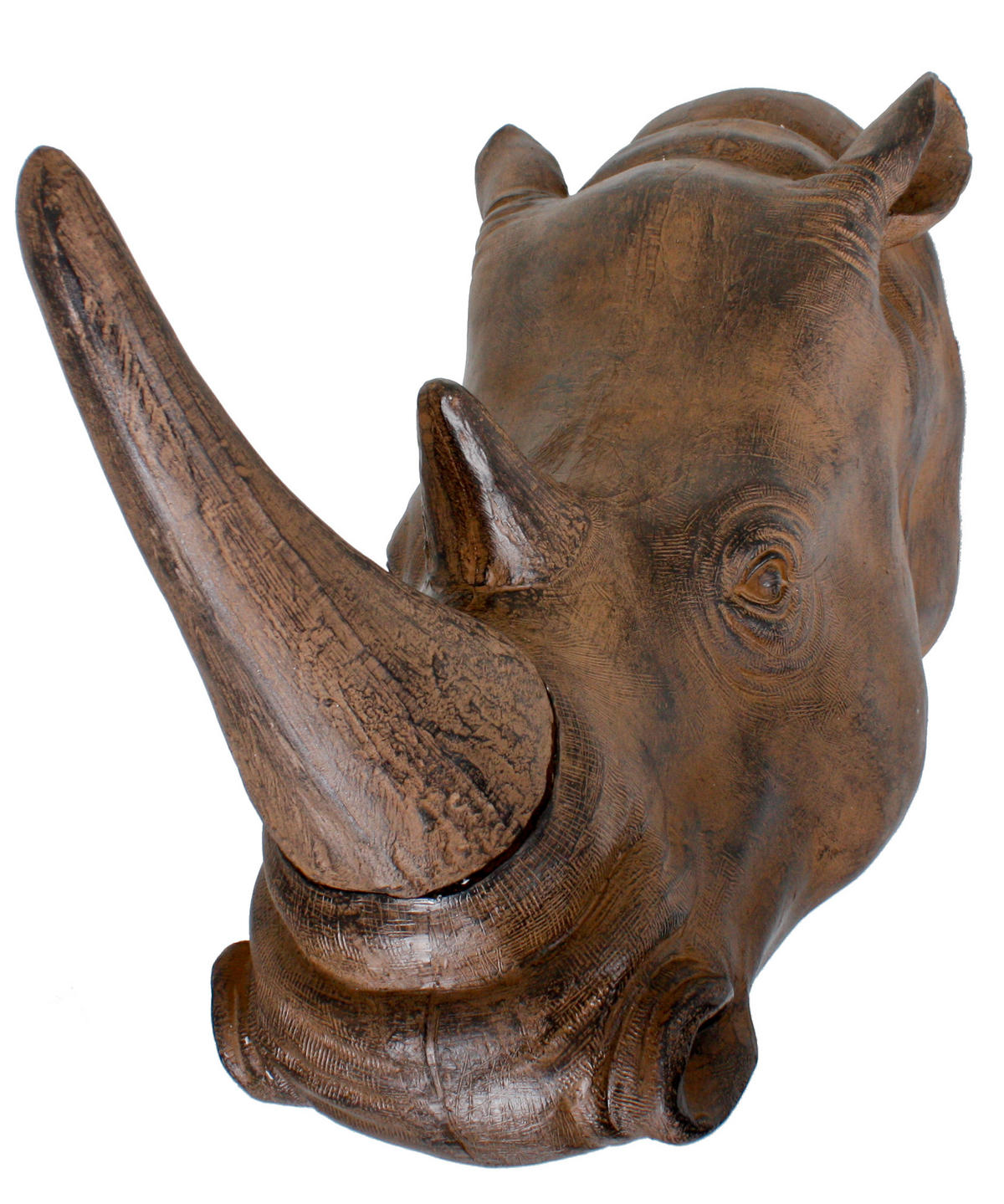 DEKO-GEWEIH Nashorn Antik-braun 28x61x52cm - Braun, Kunststoff (61/28/52cm) - DELUKE