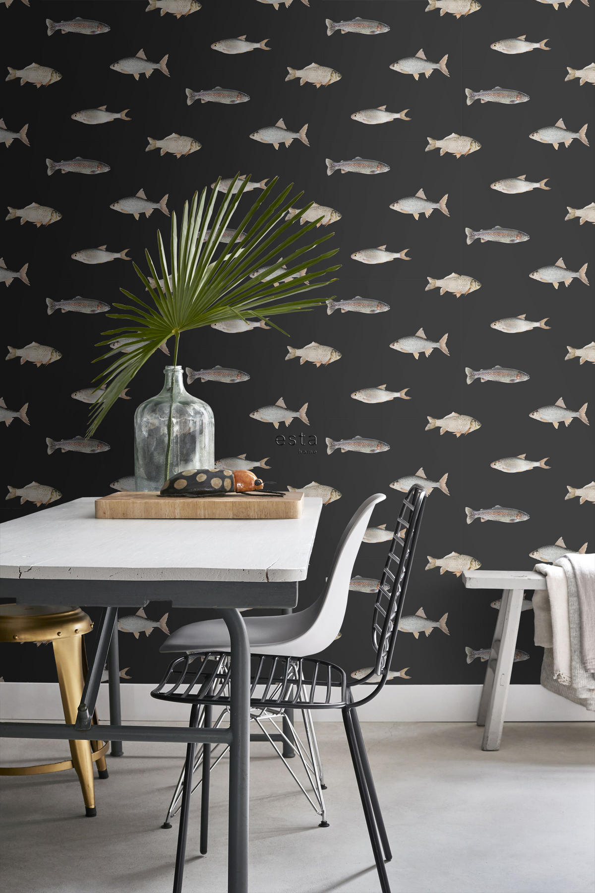 TAPETE Fische 50 x 900 cm - Grau, Papier (50/900cm) - ESTAhome