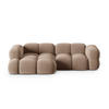 ECKSOFA links Loretto aus Samt dunkelbeige 3 Sitzplätze - Mokka, Textil (147/250cm) - Cosmopolitan Design