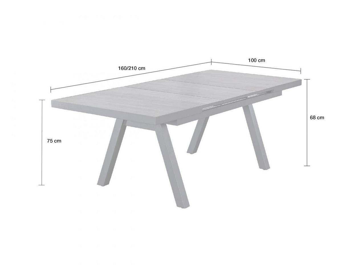 GARTENTISCH Kentucky 160/210x100x75cm, Keramik, Braun - Braun, Keramik (100/210/75cm) - dasmöbelwerk