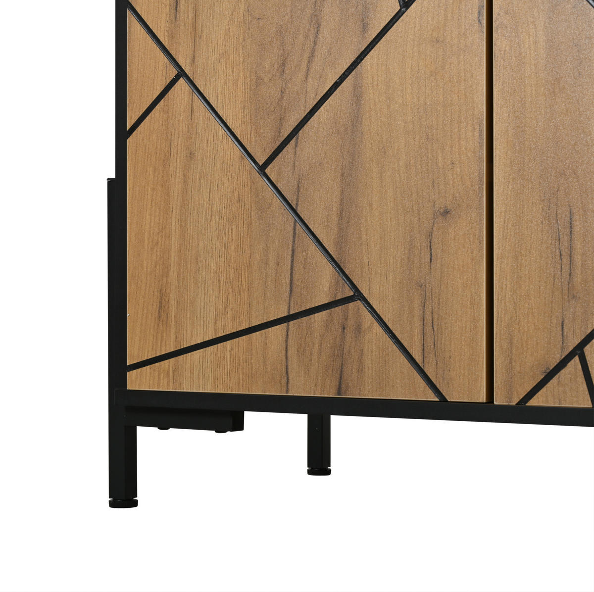 TV-ELEMENT mit 4 Türen 153 x 40 x 50 cm Naturholz/Schwarz - Braun, Holzwerkstoff (40/50/153cm) - Beauniv