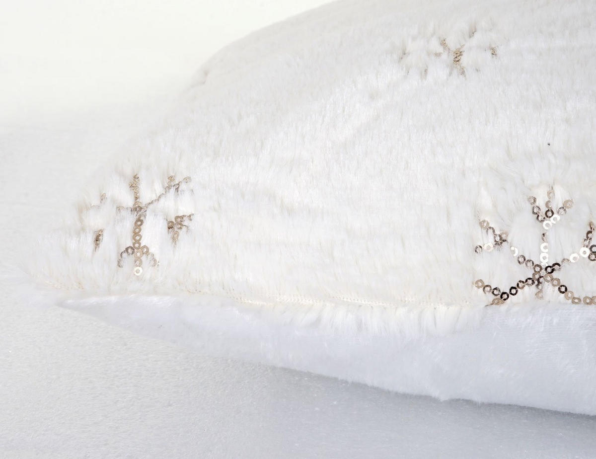 WOHNDECKE + DEKO-KISSEN SCHNEE 2-TLG. Weiß - Weiß, Textil (150/120cm) - MCW